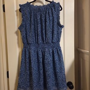 Studio West Sleeveless Black and Blue Floral Dress